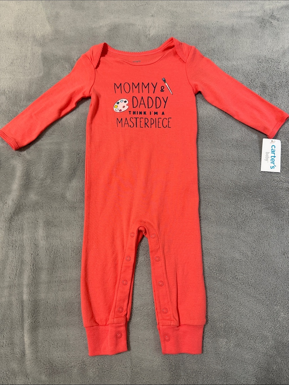 Carter’s Baby Girl Long Sleeve One Piece Pajamas 12M NWT